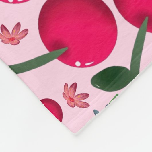 Kersenpatroon Fleece Deken (Hoek)