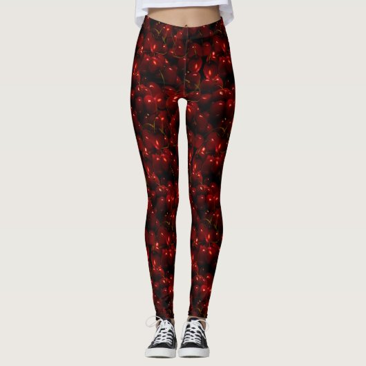Kersenpatroon Leggings (Voorkant)
