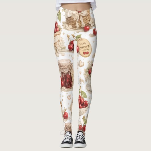 Kersenpatroon Leggings (Voorkant)
