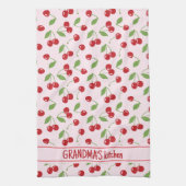 Kersenpatroon met Bleke roze naam Schort Theedoek (Verticaal)