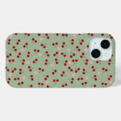 Kersenpatroon op groene achtergrond Case-Mate iPhone case (Achterkant (horizontaal))