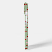 Kersenpatroon op groene achtergrond Case-Mate iPhone case (Achterkant / Links)