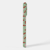 Kersenpatroon op groene achtergrond iPhone hoesje (Rechterkant)