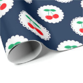 Kersenpatroon – Retro Fruit Cadeau & Decoratie Cadeaupapier (Rol Hoek)
