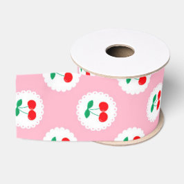 Kersenpatroon – Retro Fruit Cadeau & Decoratie Grosgrain Lint