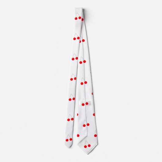 Kersenpatroon rood fruit stropdas (Achterkant)