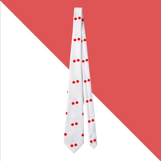 Kersenpatroon rood fruit stropdas