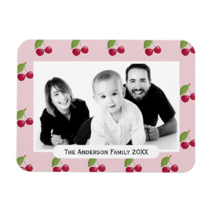 Kersenpatroon Roze Aangepaste Foto Persoonlijk Magneet
