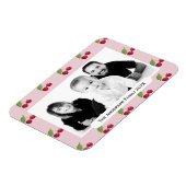 Kersenpatroon Roze Aangepaste Foto Persoonlijk Magneet (Linkerzijde)