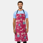 kersenpatroon schort (Gedragen)