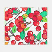Kersenpatroonontwerp Fleece Deken (Voorkant (Horizontaal))