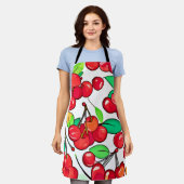 Kersenpatroonontwerp Schort (Gedragen)