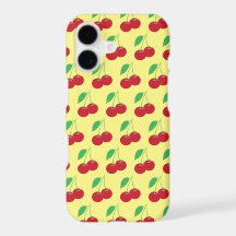 Kersenprint telefoonhoesje - Geel