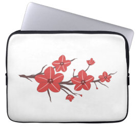 Kersenrode bloemen patroon! laptop sleeve