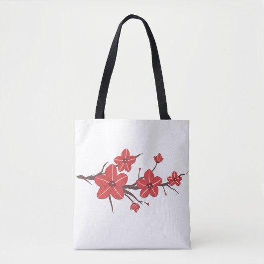 Kersenrode bloemen patroon! tote bag (Voorkant)