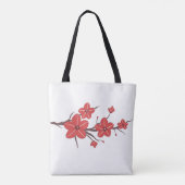Kersenrode bloemen patroon! tote bag (Achterkant)