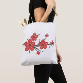 Kersenrode bloemen patroon! tote bag (Dichtbij)