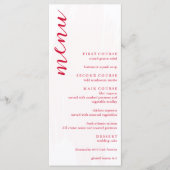 Kersenrode Bruiloft Menu (Voorkant)