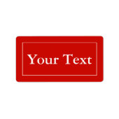 Kersenrode Stickers of labels met aangepaste tekst (Voorkant)