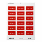 Kersenrode Stickers of labels met aangepaste tekst (Full Sheet)