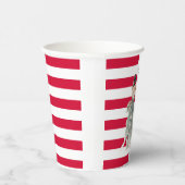 Kersenrode strepen levendig krachtig bruidsdouche papieren bekers (Rechts)