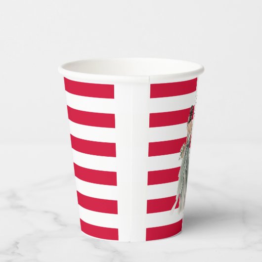 Kersenrode strepen levendig krachtig bruidsdouche papieren bekers (Rechts)