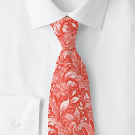 Kersenrood botanisch batik stropdas