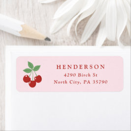 Kersenrood en Roze Retouradres Etiket