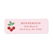 Kersenrood en Roze Retouradres Etiket (Voorkant)