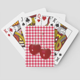 Kersenrood gingham pokerkaarten