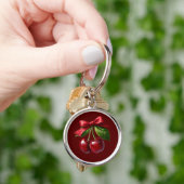 Kersenrood - Kersen met een Strik Sleutelhanger (Hand)