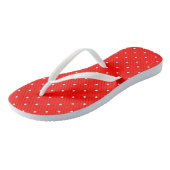 Kersenrood met witte stippen teenslippers (Schuin)