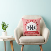 Kersenrood omgekeerde Griekse sleutelboogmonogram Kussen (Stoel)