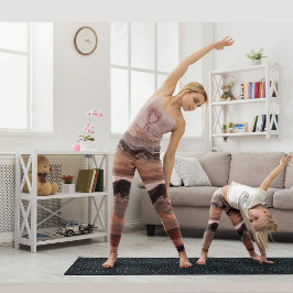 Kersenrood, roze marmer leggings