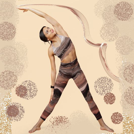 Kersenrood, roze marmer leggings