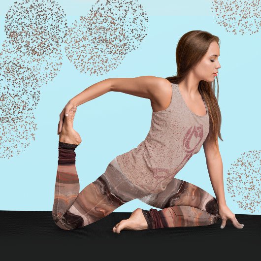 Kersenrood, roze marmer leggings