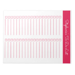 Kersenrood Verticaal 8,5x11 Twee Kolommen Checklis Notitieblok
