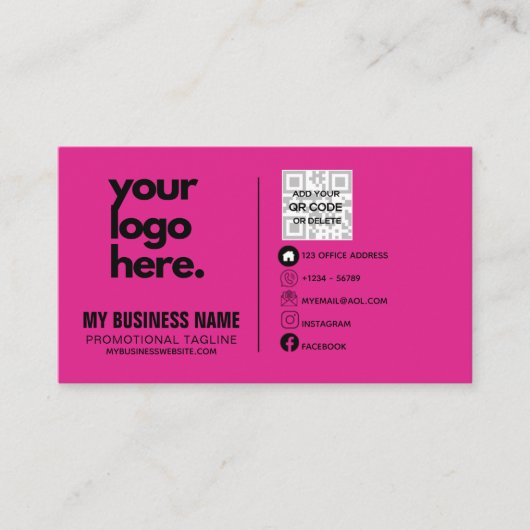 Kersenroze Zakelijke Visitekaartje Logo Ontwerp Sj (Voorkant)