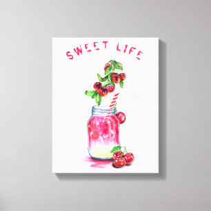Kersensap Koel Drank Fruit Canvas Print
