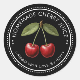 Kersensapsticker voor je zelfgemaakte recepten! ronde sticker