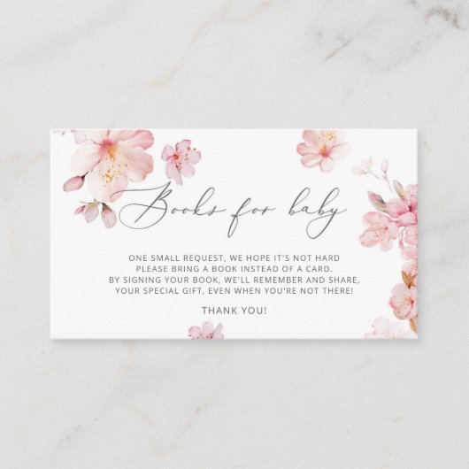 Kersensbloesem boeken voor baby ticket informatiekaartje (Voorkant)
