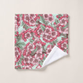 Kersensbloesem in roze en munt bad handdoek (Wasdoekje)