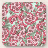 Kersensbloesem in roze en munt bier onderzetter (Voorkant)