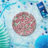 Kersensbloesem in roze en munt papieren bordje (Feest)