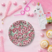 Kersensbloesem in roze en munt papieren bordje (Feest)