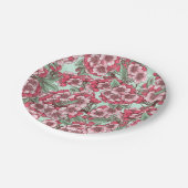 Kersensbloesem in roze en munt papieren bordje (Gekanteld)