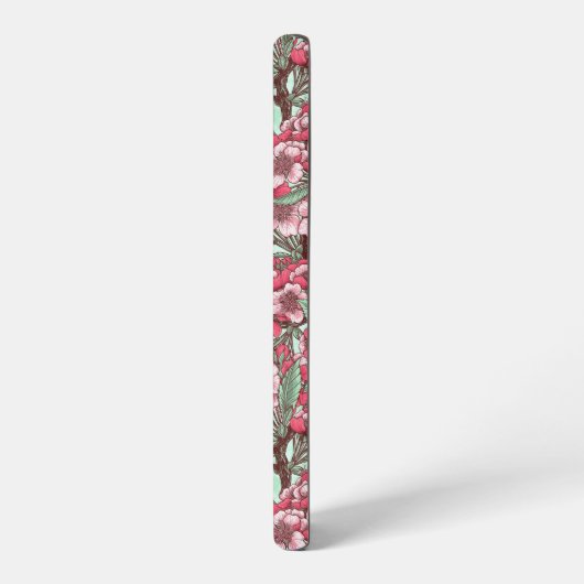 Kersensbloesem in roze en munt samsung galaxy hoesje (Linkerkant)