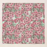 Kersensbloesem in roze en munt sjaal<br><div class="desc">Handgetrokken patroon met kersenbloesem</div>