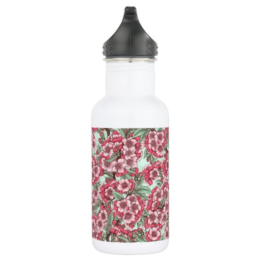 Kersensbloesem in roze en munt waterfles  (Rechts)