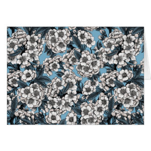 Kersensbloesem in wit en blauw